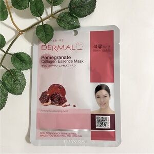 New 5/$18 DERMAL Pomegranate Collagen Essence Moisturizing Face Sheet Face